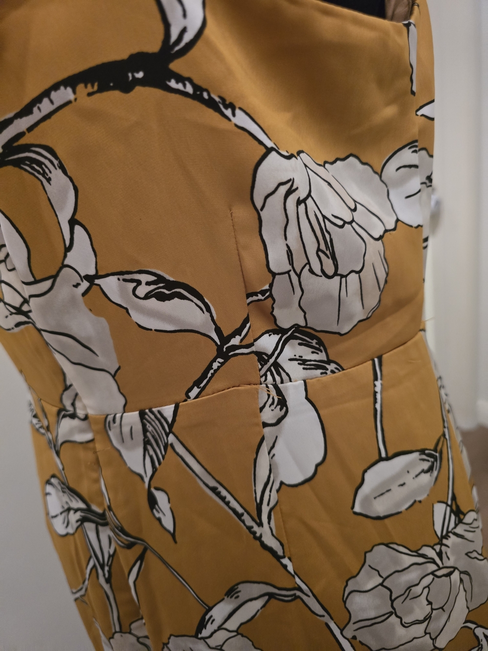 Chelsea28 Side Tie Satin Dress in the color "Yellow Harvest"" - Picture 5 of 7